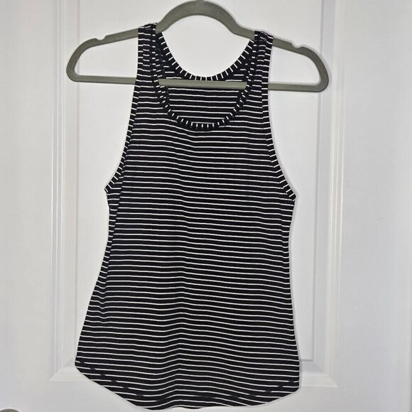 Lululemon Think Fast Tank - 4 Parallel Stripe Black White - Picture 3 of 5